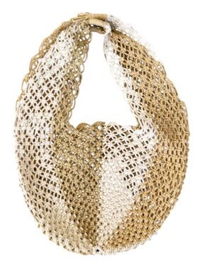 ASOS tan white woven basket style shoulder bag one size